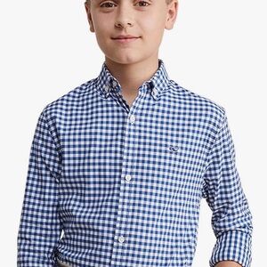Vineyard Vines Blue and White Checkered Button-Up Boys Shirt